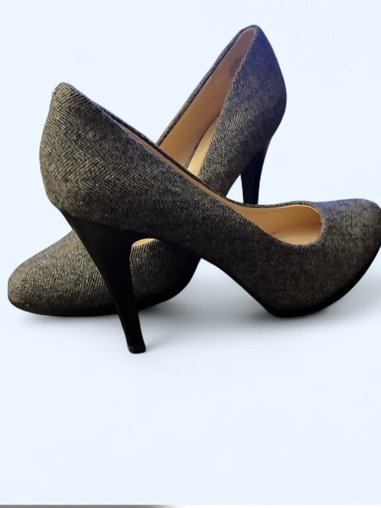 Nine West Shoes - Nine West Women's Gray Herringbone Pointed-Toe Heels